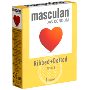 Masculan Single: Typ 3 (ribbed/dotted), 3 condoms