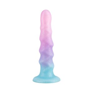 Lola Flow Unicorn silikonové dildo s vroubky 17 cm