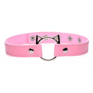 Master Series Kinky Kitty Ring Slim Choker Pink
