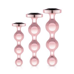 Rosy Gold - análny dildo set (růžové zlato)
